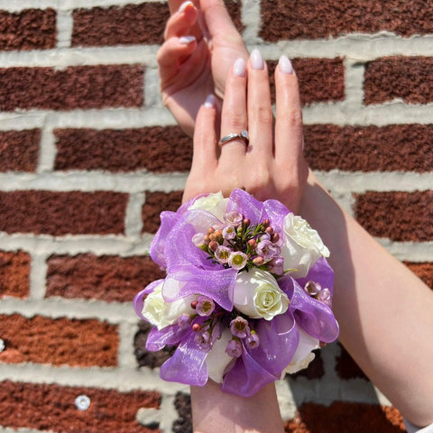 corsage for white prom dress SPARKLING WHITE