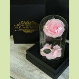 06- Beauty and the Beast Roses in Glass Dome-NE Flower Boutique