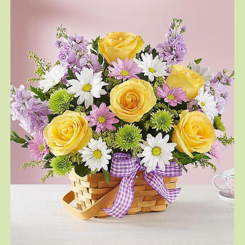 Basket Full of Pastels-NE Flower Boutique