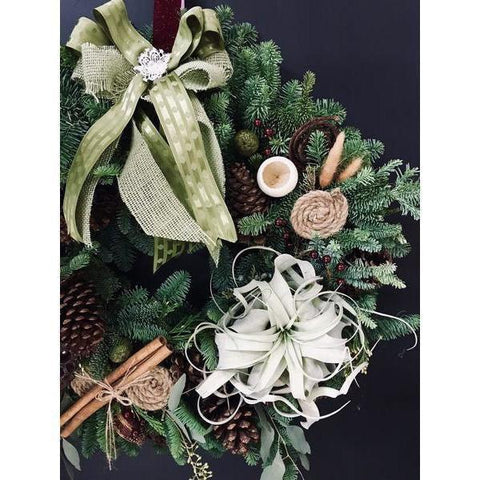 Festive Wreath in Air-NE Flower Boutique