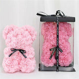 Mini Rose bear and a forever rose in acrylic box-NE Flower Boutique