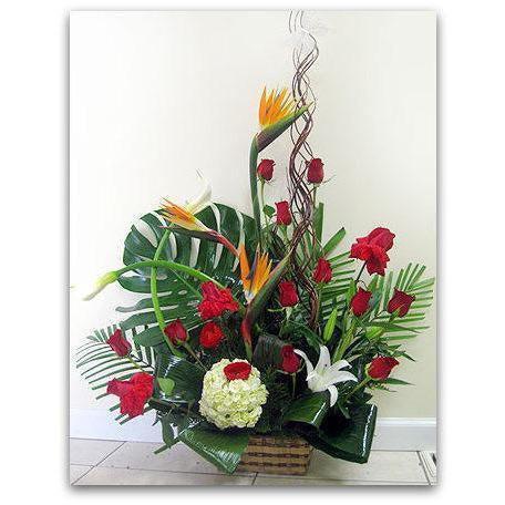 Red and Tropics-NE Flower Boutique