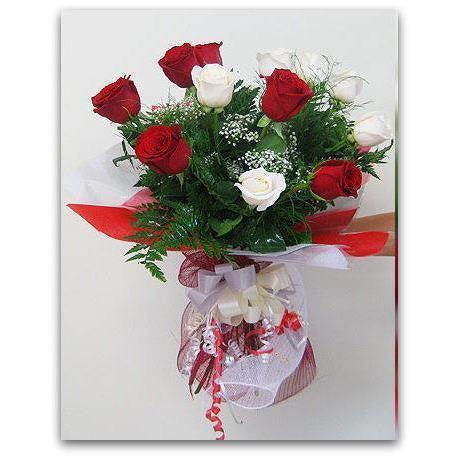 Red and White dozen-NE Flower Boutique