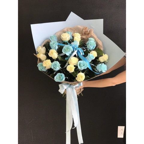 Two Dozens of White and Blue-NE Flower Boutique